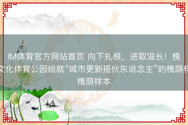 IM体育官方网站首页 向下扎根，进取滋长！槐苑文化体育公园绘就“城市更新搭伙东说念主”的槐荫样本